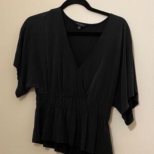 Lucky Brand Black V-Neck Blouse
